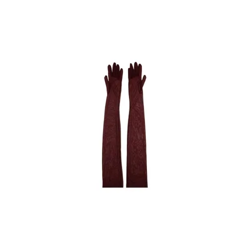 DRIES VAN NOTEN Полиэфирный трикотаж Перчатки Красный Женские