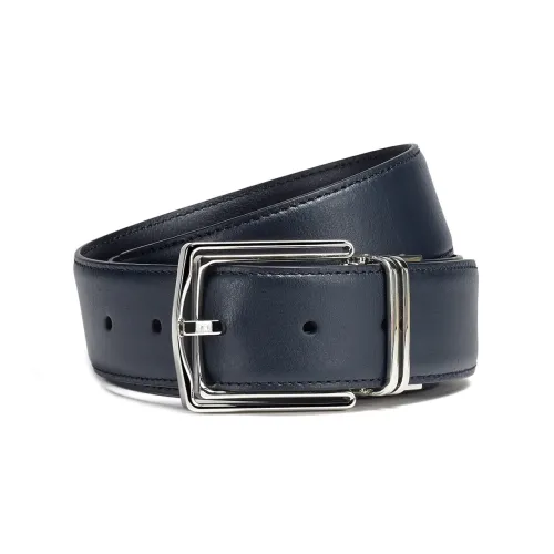 Ermenegildo Zegna Ремни из коровьей кожи, морской синий/черный, мужской