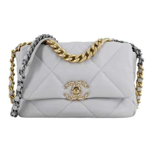 CHANEL Lambskin Metal Сумка через плечо Маленькая Женская Серый