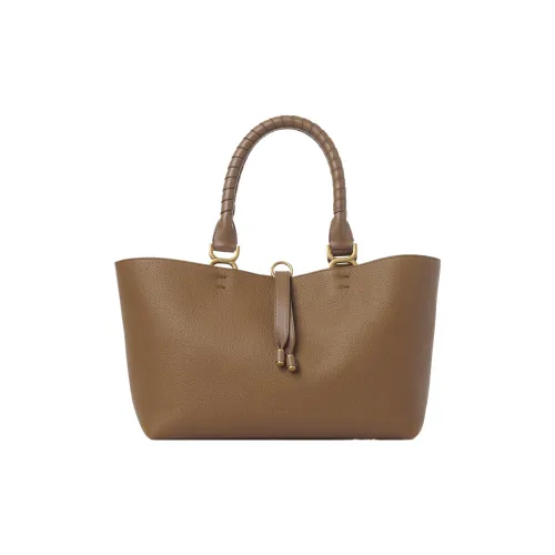 Chloe Marcie Телячья кожа с текстурой Тоут Сумка Сумка для покупок Сумка через плечо Сумка Маленькая Женская Коричневая