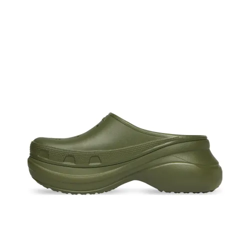 Crocs x Balenciaga Домашние тапочки Мужские Темно-зеленые