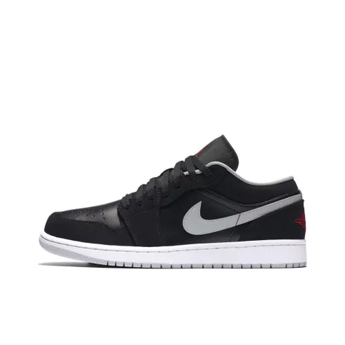 Jordan Air Jordan 1 Low Амортизаторы Shock Absorbers Противоскользящие Устойчивые к истиранию Низкий Топ Винтажные баскетбольные кроссовки Мужские Черные