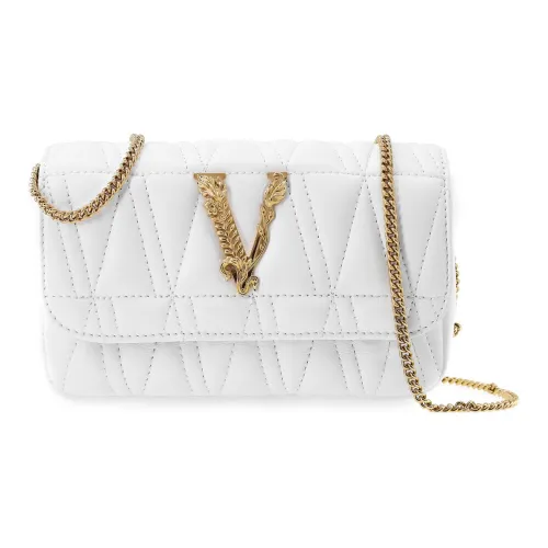 VERSACE Sheepskin Clutch Shoulder Bag Regular Women's White