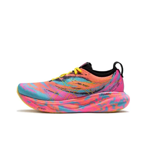 Asics Gel Nimbus 25 Low Топ Тренировочные Беговые Кроссовки Мужские Розовые Синие и Оранжевые