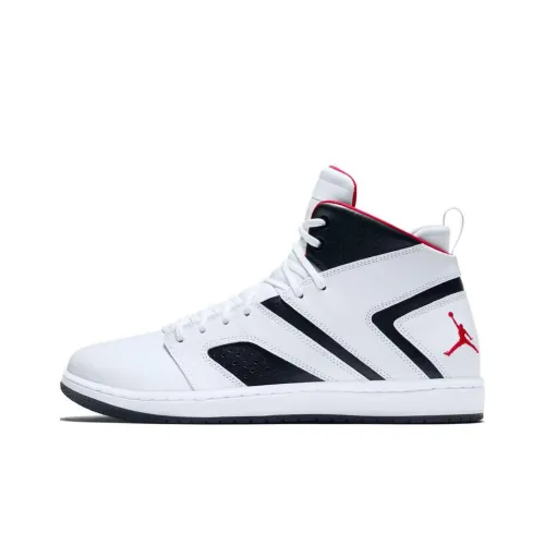 Jordan Flight Легенда Амортизаторы Shock Slip-resistant Abrasion-resistant High Top Винтажные баскетбольные кроссовки Мужские Белые