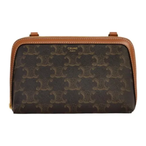 CELINE Cuir Triomphe Овчина Детали Сумка с цепочкой Сумка через плечо Стандартная Женская Рыжевато-коричневый