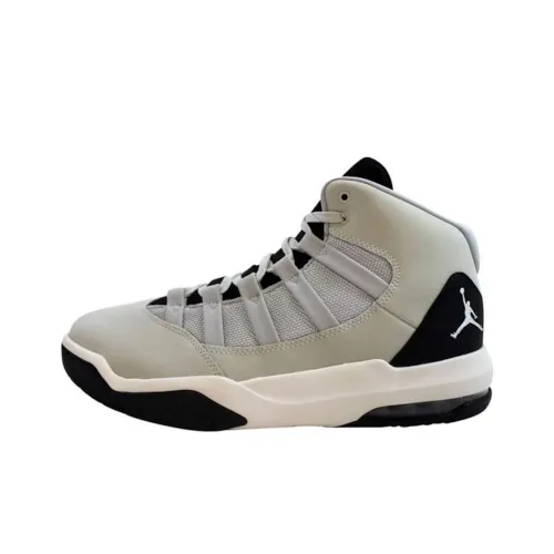 Jordan Max Aura 1 Амортизаторы Slip-resistant Abrasion-resistant MID Топ Винтажные баскетбольные кроссовки Мужские Белый Черный