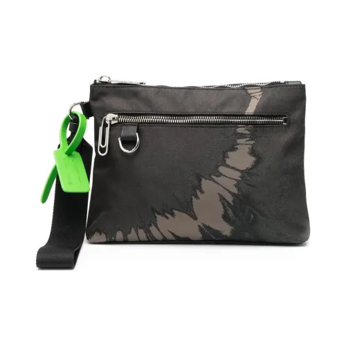 Off Белый Полиамид Клатч Мужской Черный