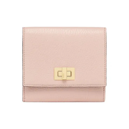 FENDI Кожа Кошелек Держатель для карт кошелек Средний Женский Розовый