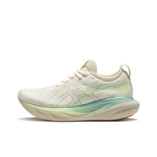 Asics Гель Nimbus 25 Low Топ Марафон Беговые кроссовки Женские Бежево-циан