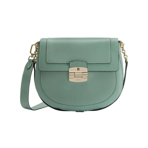Furla Club 2 с рельефом телячья кожа седло сумка сумка через плечо маленькая женская минеральный зеленый