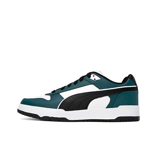 PUMA Slip-Resistant Abrasion-Resistant Low-Top Skateboard Shoes Unisex Green White Black