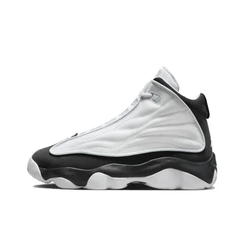 Джордан Pro Strong Амортизация Износостойкий Высокий Топ Винтажные Баскетбольные Кроссовки GS Белый Черный