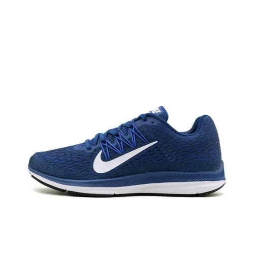 Nike Zoom Winflo 5 Амортизаторы Slip-resistant Низкий топ Беговые кроссовки Мужские Синий Белый