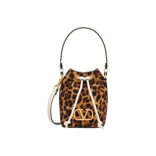 Valentino Garavani Canvas Bag Bucket Bag Crossbody Bag Mini Shoulder Bag Women's Brown Black Валентино Гаравани Холст Сумка Ведрообразная Сумка Сумка через плечо Мини Сумка для плеча Женская Коричневый Черный