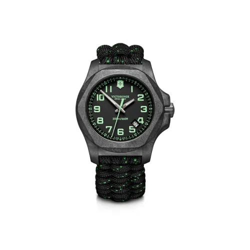 VICTORINOX Кварцевый механизм Унисекс Часы 43 мм Черный циферблат Углеродное волокно Чехол для часов Тканевый ремешок 241859