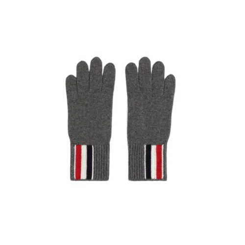 THOM BROWNE Вязаные перчатки из шерсти/кашемира, серые, мужские