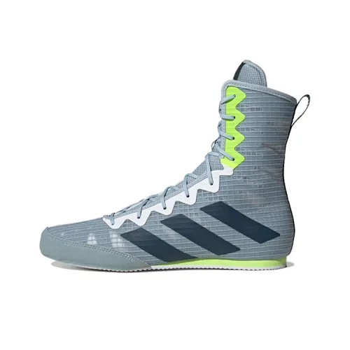 Adidas Box Hog 4 Slip Resistant Abrasion Resistant High Топ Боксерская Обувь Унисекс Синий Бирюзовый