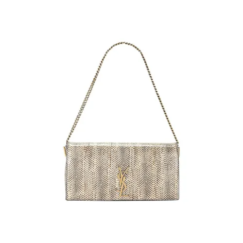 SAINT LAURENT Kate Телячья кожа Сумка через плечо Сумка Обычная Женская Коричневая и Темно-оранжевая