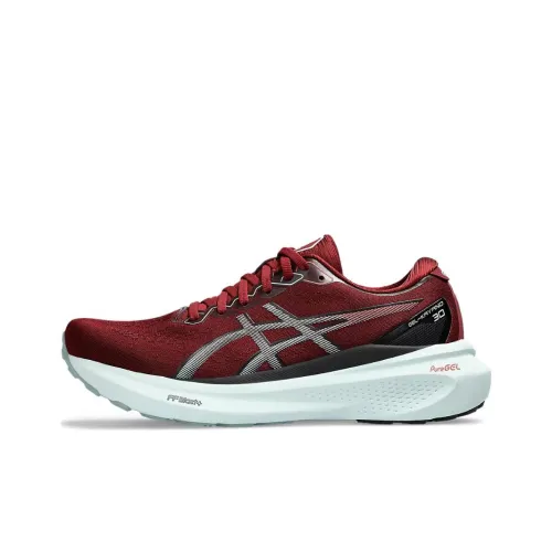 Asics Gel Kayano 30 Амортизация Устойчивость к истиранию Дышащий Низкий Топ Марафон Беговые кроссовки Мужской Темно-красный