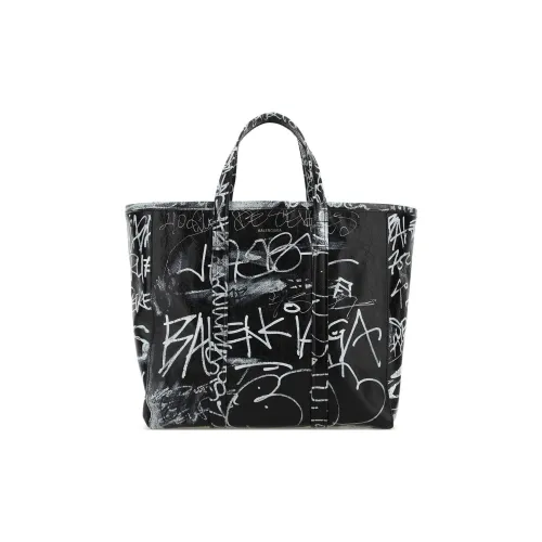 Balenciaga Кожа с Ткань Тоут Сумка Сумка для покупок Сумка среднего размера Женская Черная