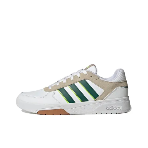 Adidas Neo Courtbeat Slip Resistant Abrasion Resistant Низкие Скейтбординг Кроссовки Мужские Белый Коричневый Зеленый