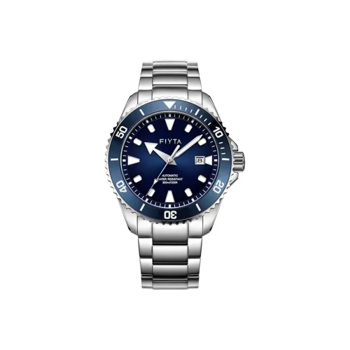 FIYTA Автоматический Механический Механизм Нержавеющая Сталь Ремешок Часы Мужские Часы Синий Циферблат
