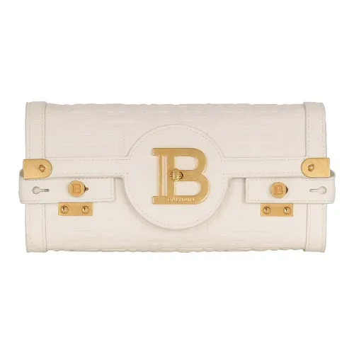 BALMAIN B Buzz GRAIN LEATHER Сумка через плечо Клатч Женский Бежевый