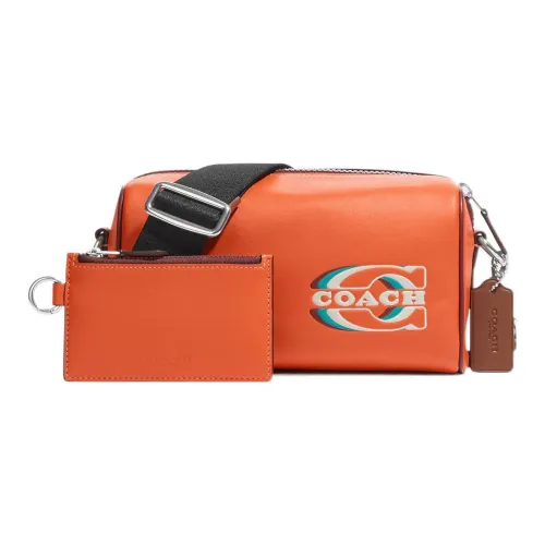 COACH Кожа Комбинированная Сумка Camera Сумка Сумка через плечо Женская Апельсин