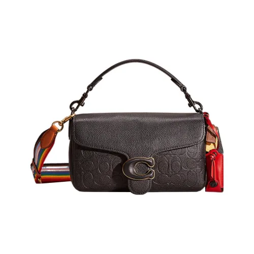 COACH Soft Tabby Галечная кожа GOD OF Вино Сумка Сумка Сумка через плечо Сумка через плечо Средний Женские Черный