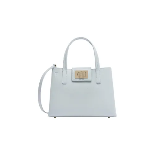 Furla 1927 Collection Кожа Тоут Сумка Сумка для покупок Сумка через плечо Сумка среднего размера Женская Небесно-голубая