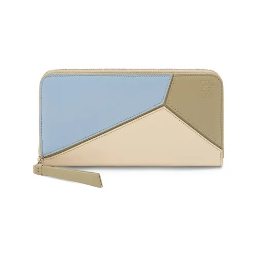 LOEWE Пазл Телячья кожа Кошелек Женские Синий Шалфейно-зеленый Бежевый
