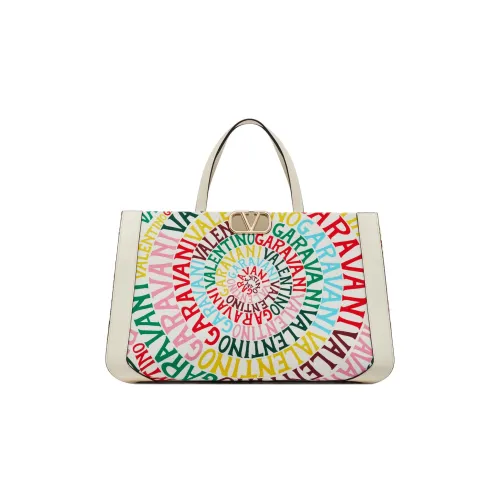 Valentino Garavani Canvas Leather Bag Standard Women's Brown Black White Валентино Гаравани Холст Кожа Сумка Стандартная Женская Коричневый Черный Белый