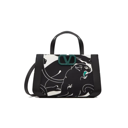 Valentino Garavani Холст Сумка через плечо Сумка Маленькая Женская Черная Белая Зеленая