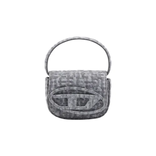 DIESEL Хлопок с коровьей кожей 1DR Сумка Портативная сумка через плечо Мини-сумка для женщин Темно-серый