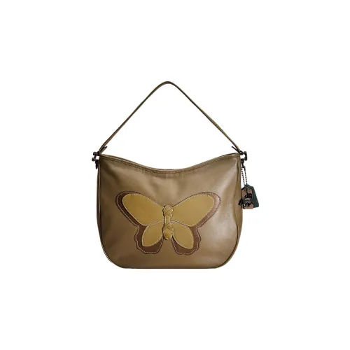 COACH Soft Tabby Кожа Сумка-хобо Сумка Сумка через плечо Женская Оловянно-серый и Армейский зеленый