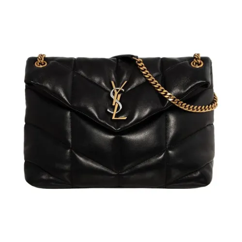SAINT LAURENT Puffer Овечья кожа Сумка через плечо Сумка на плечо Средняя Женская Черная