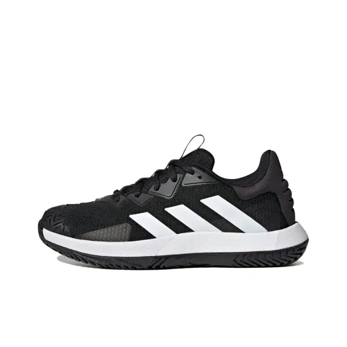Adidas Solematch Control Slip-Resistant Low Top Tennis Shoes Men's Black White