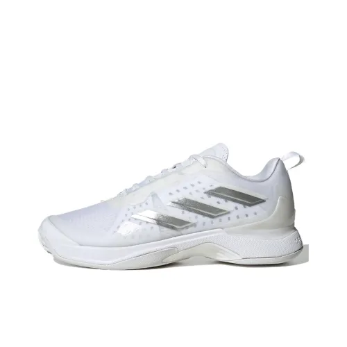 Adidas Avacourt Shock Absorbers Slip-Resistant Abrasion-Resistant Low-Top Tennis Shoes Women's White Silver Адидас Авакорт Шок Абсорберз Антислип Резистентный Абразионный Резистентный Низкий Топ Теннисные Кроссовки Женские Белый Серебряный