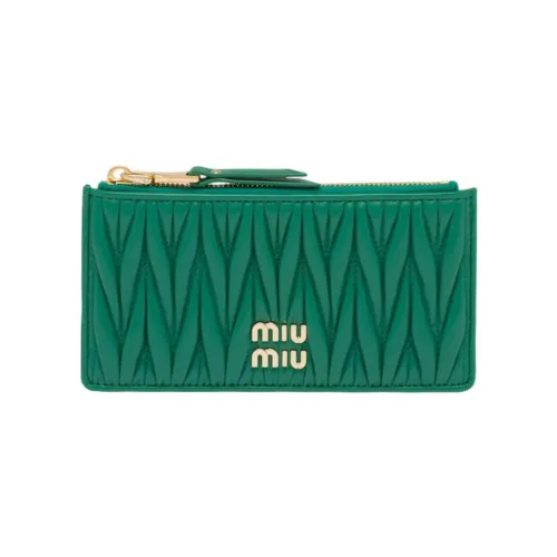 MIU MIU Matelassé Кожа Наппа Кошелек Стандартный Женский Зеленый