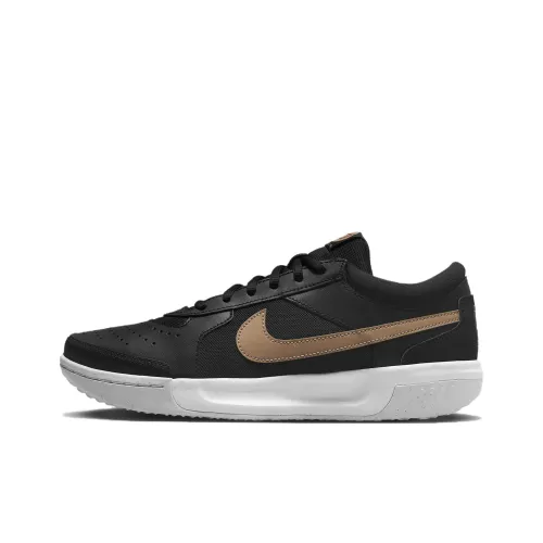 Nike Court Air Zoom Lite 3 Амортизация и Дышащий Низкий Топ Теннисные Кроссовки Женские Черные