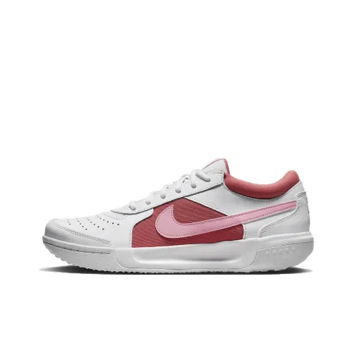 Nike Court Air Zoom Lite 3 Shock Absorbers Противоскользящие Устойчивые к истиранию Низкий Топ Теннисные Кроссовки Женские Белые