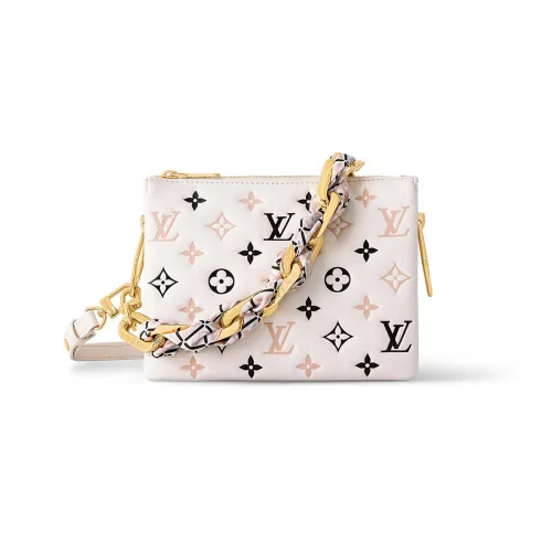 LOUIS VUITTON Coussin Овчина Сумка через плечо Маленькая Женская Бежевая