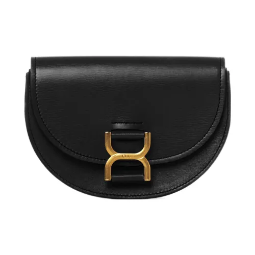 Chloe Marcie Smooth Calfskin Flap Bag Crossbody Mini Women's Black