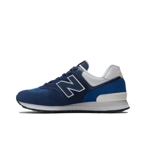 New Balance NB 574 Амортизация Износостойкий Низкий Топ Беговые кроссовки Унисекс Синий Белый