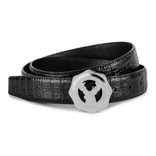 Ace Paul Китайский модный тренд Antler Symbol Дизайн Круглая застежка Бизнес Кожаные ремни Мужской Черный Ширина 3,5 см