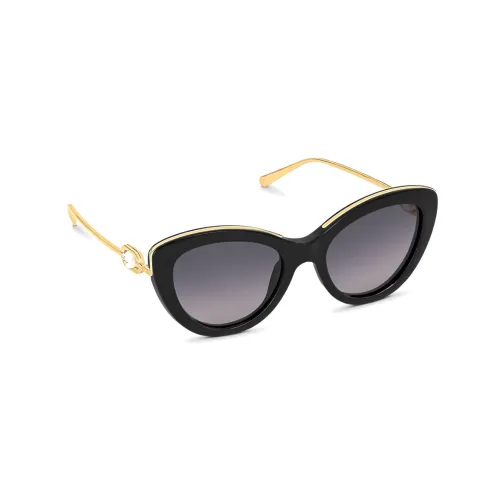 LOUIS VUITTON Пластина And Металл Кошачий глаз Солнцезащитные очки Женские Черный