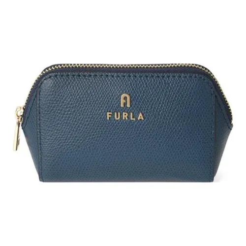 Furla Brava Camelia Кожа Клатч Косметичка Маленькая Женский Синий