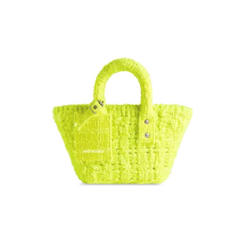 Balenciaga Bistro Овчина Корзинка-сумка Сумка через плечо Сумка Экстра малый Женская Флуоресцентный Желтый