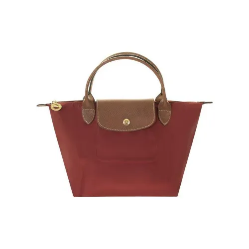 LONGCHAMP Le Pliage Холст и Кожа Сумка Маленькая Женская Красная